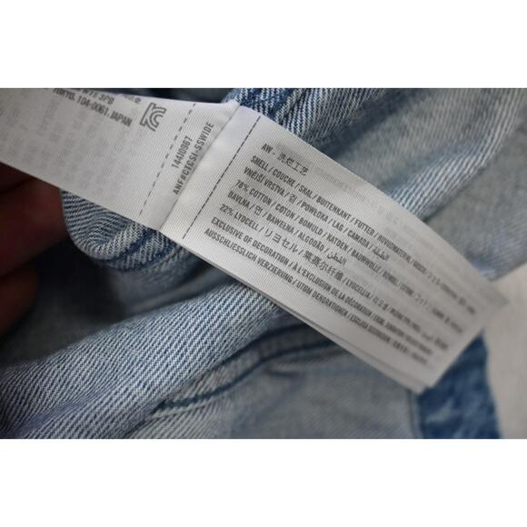 Abercrombie & Fitch Denim Jean Jacket Blue Rugged Womens Size Large - Picture 8 of 9